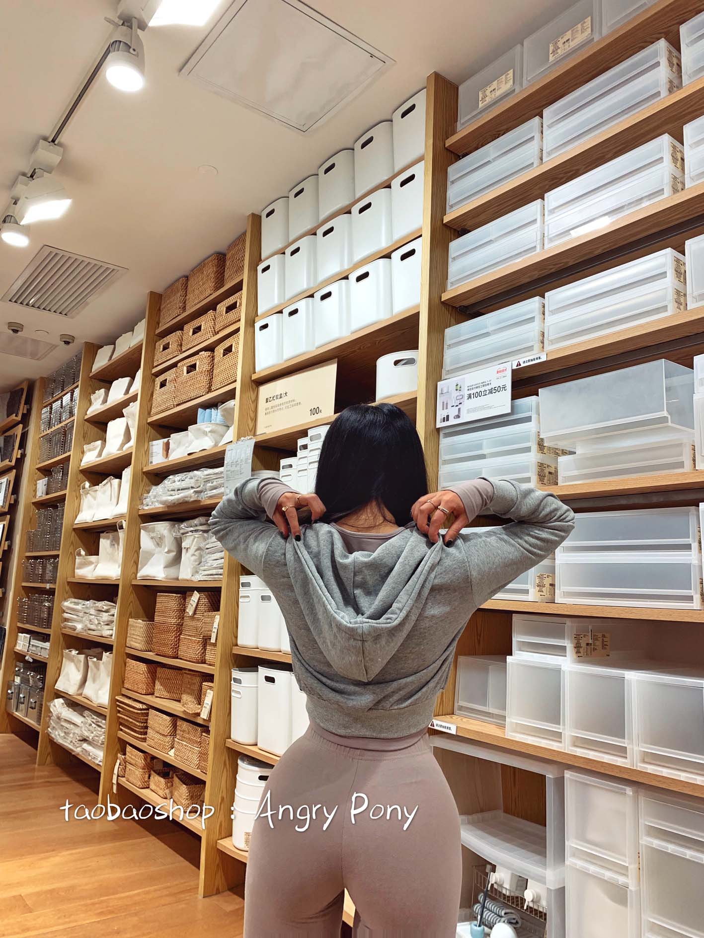 AngryPony休闲短款连帽卫衣拉链开衫棉感欧美街拍上衣 - 图3