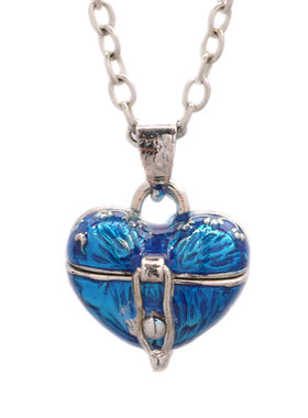 复古黄铜水滴可打开立体小盒子吊坠粉色蓝色紫色红色