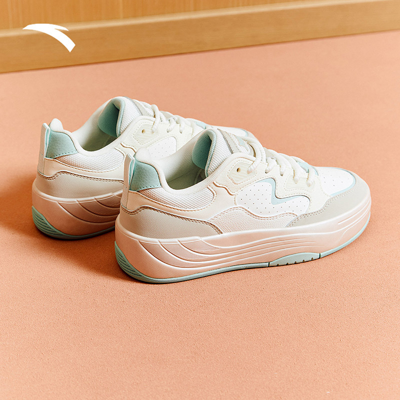 【关晓彤同款】安踏PG7厚底增高舒适板鞋女百搭运动鞋潮流小白鞋,淘宝优惠券,粉丝福利购,淘宝优惠卷