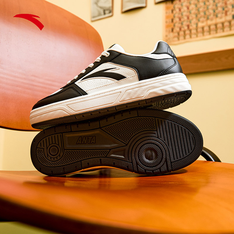 安踏百川丨经典低帮板鞋男鞋冬季新款革面小白鞋运动鞋112538010,淘宝优惠券,粉丝福利购,淘宝优惠卷