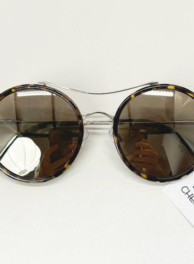 欧美高端品质时尚玳瑁色圆形男女太阳镜防紫外防嗮防强光墨镜