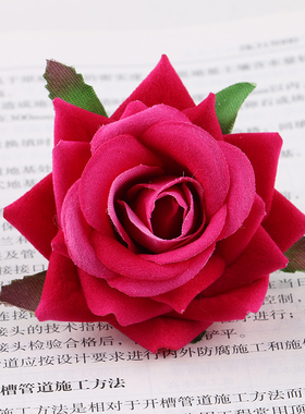 绒布仿真玫瑰花朵舞台表演戒指环