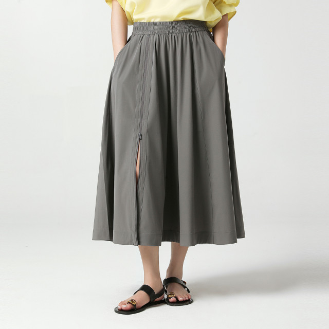 ສີ່ທາງ elastic, zipper deconstructed, versatile A-line skirt