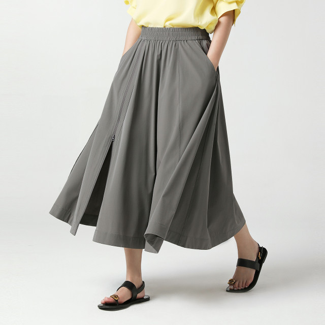 ສີ່ທາງ elastic, zipper deconstructed, versatile A-line skirt