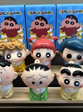 新款儿童桌面潮玩摆件吹泡泡小新解压捏捏乐男女孩子书包钥匙挂件