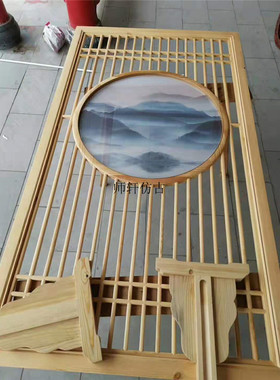 屏风电视背景墙隔断东阳木雕定制