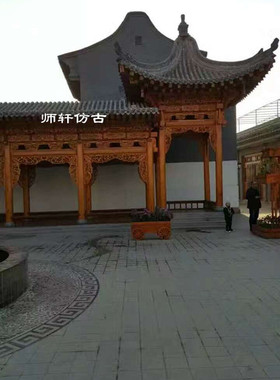仿古园林寺庙景观定做东阳木雕