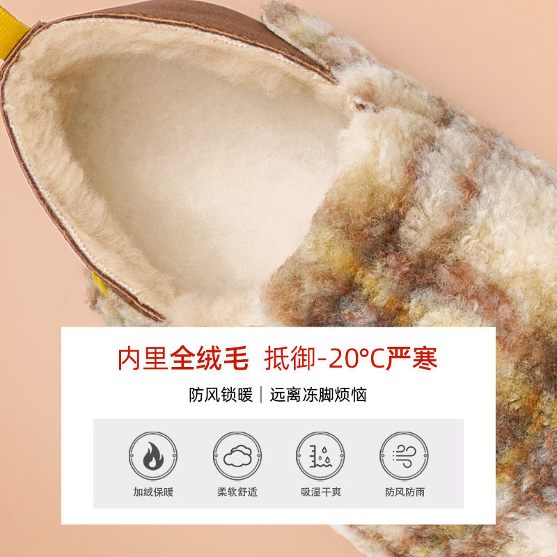 快乐玛丽勃肯鞋女2025冬季新款全包一脚蹬平底加绒保暖豆豆鞋女,淘宝优惠券,粉丝福利购,淘宝优惠卷