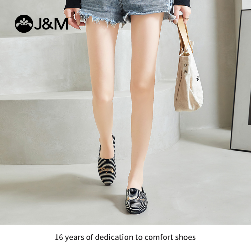 jm快乐玛丽2025夏季新款渔夫鞋女英伦风平底休闲懒人一脚蹬单鞋女,淘宝优惠券,粉丝福利购,淘宝优惠卷