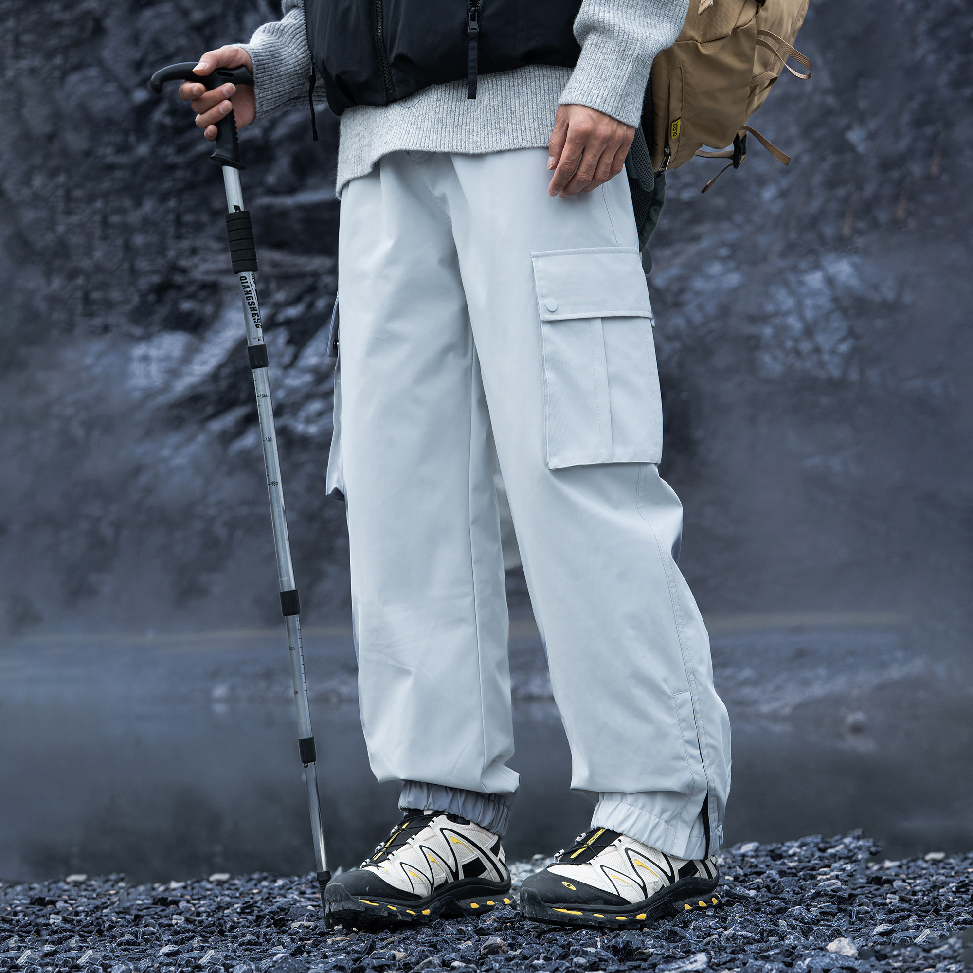 AOGZ冲锋裤子男女秋冬款90白鸭绒加厚三防滑雪登山裤束脚工装长裤,淘宝优惠券,粉丝福利购,淘宝优惠卷