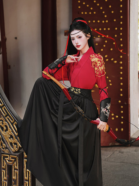 Chivalrous style Hanfu, female chivalrous style, handsome martial arts clothing, boys' ancient costume suit, female Chinese style plus size couple outfit