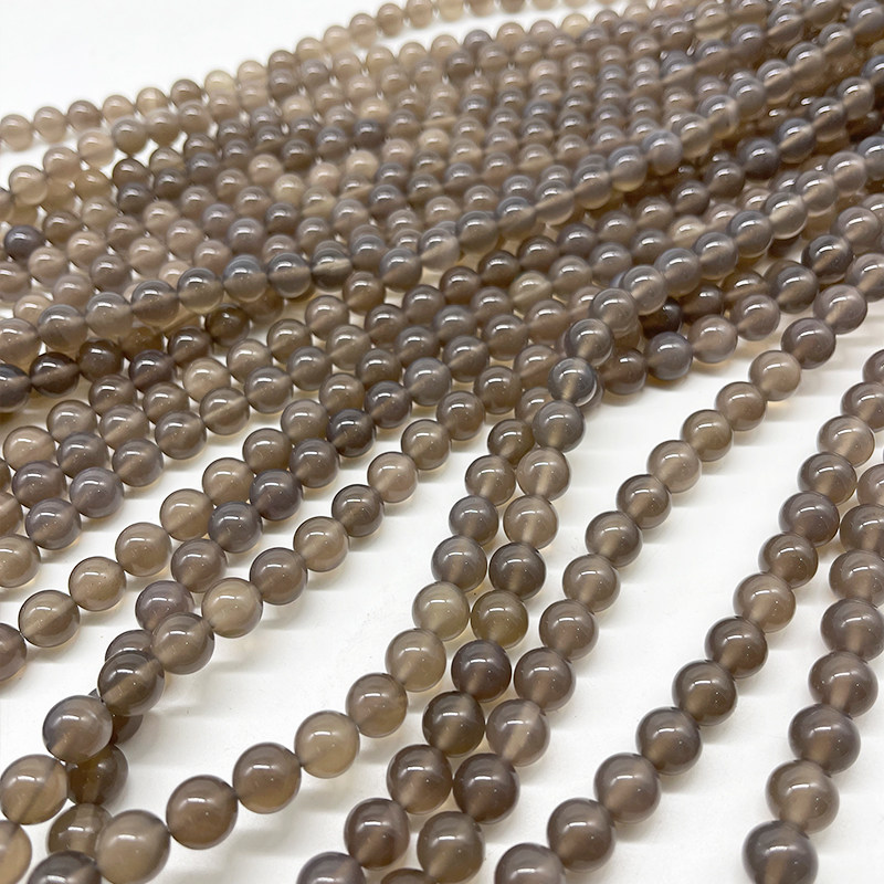 天然烟灰玛瑙散珠圆珠DIY编织手链项链饰品配准玉髓水晶半成品,淘宝优惠券,粉丝福利购,淘宝优惠卷