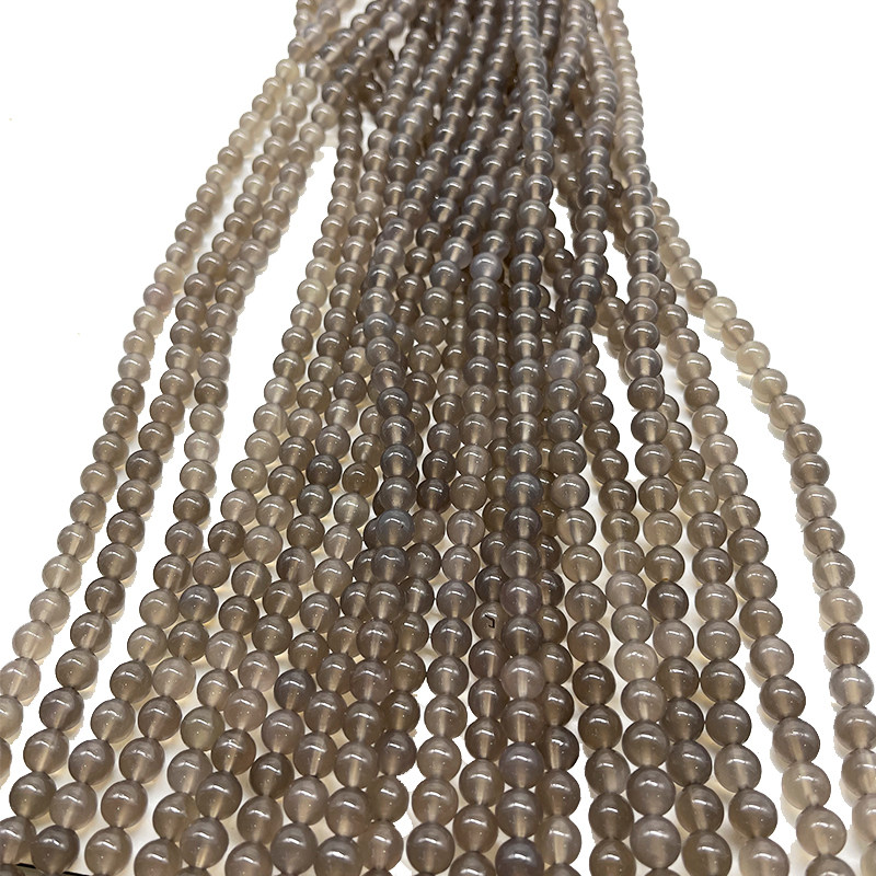 天然烟灰玛瑙散珠圆珠DIY编织手链项链饰品配准玉髓水晶半成品,淘宝优惠券,粉丝福利购,淘宝优惠卷