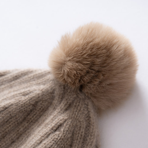 冬季100%纯羊绒儿童帽子保暖雷锋帽宝宝针织毛线帽女童护耳帽男童 - 图1