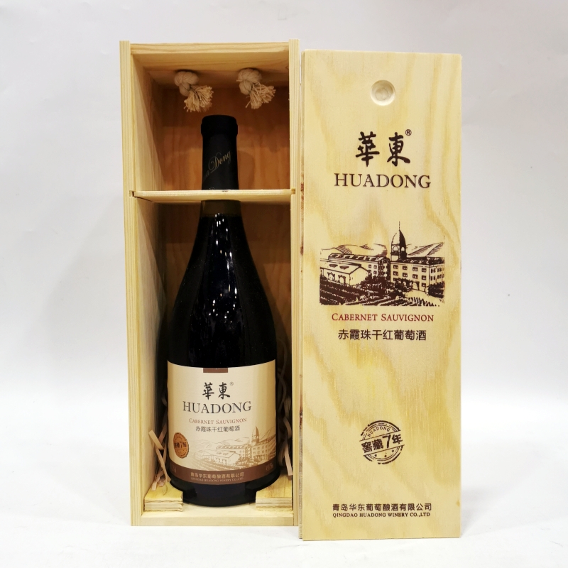 青岛华东葡萄酒窖藏7年赤霞珠干红葡萄酒750ml/瓶木盒青岛发货 - 图0