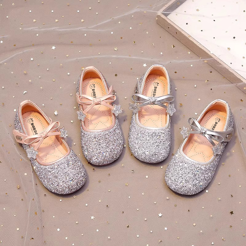 巴布豆真皮女童鞋公主鞋2025秋季新款儿童水晶鞋小皮鞋软底单鞋子 - 图2