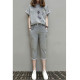 Plus size ສາວໄຂມັນວ່າງ slimming cropped pants ຊຸດກິລາ