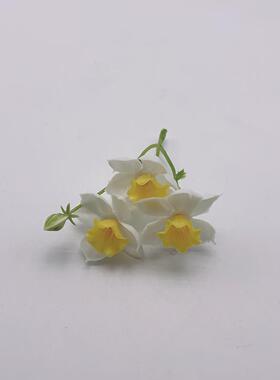 软胶水仙花花艺摆设客厅花艺摆件插花束餐桌装饰花高档仿生塑料花