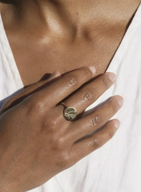 MINIBLOOM 植物系草本纯银戒指小清新树叶戒指小众轻奢高级感叠戴