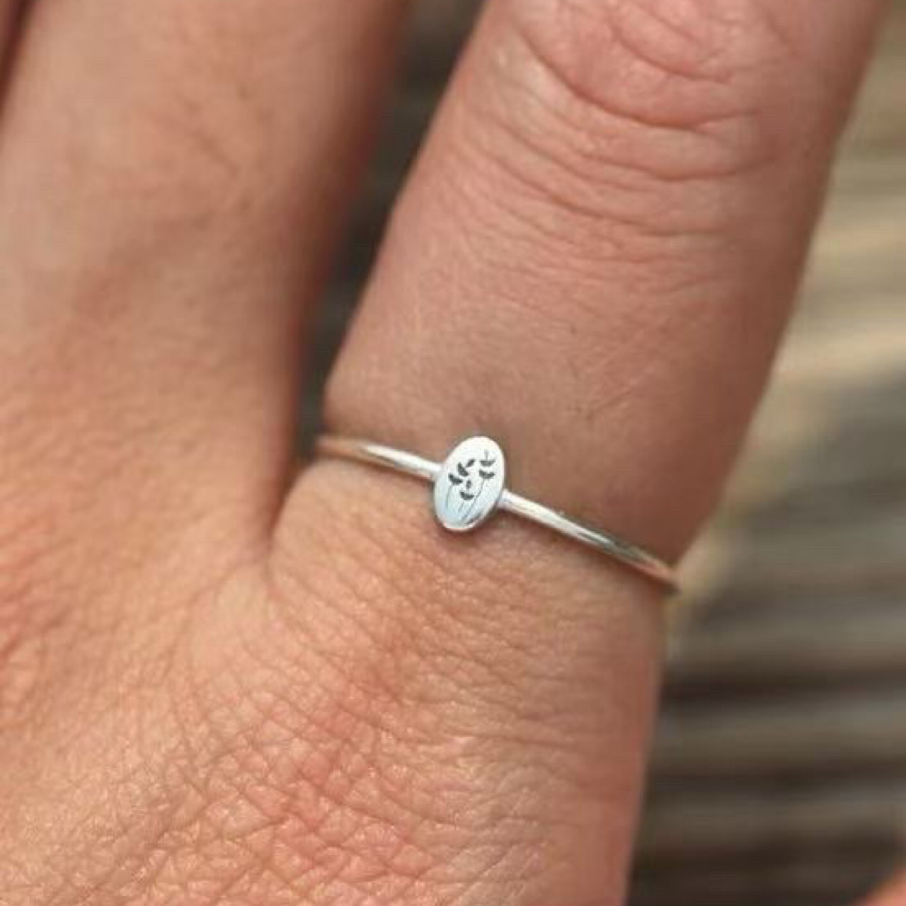 MINIBLOOM sterling silver open oval ring