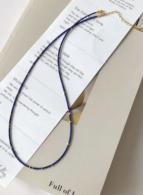 MINI BLOOM 极细青金石纯银项链