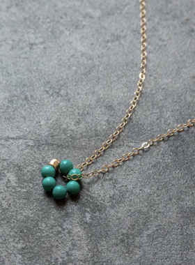 MINI BLOOM 美国进口14K金绿松石项链