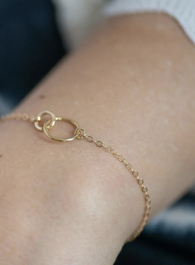 MINI BLOOM 美国进口14K包金双圆环手链