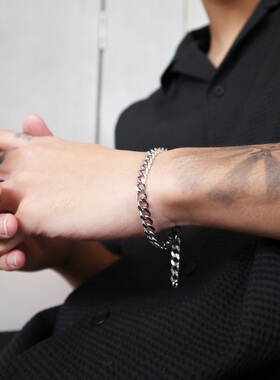 KORKEN欧美冷淡风朋克钛钢男手链