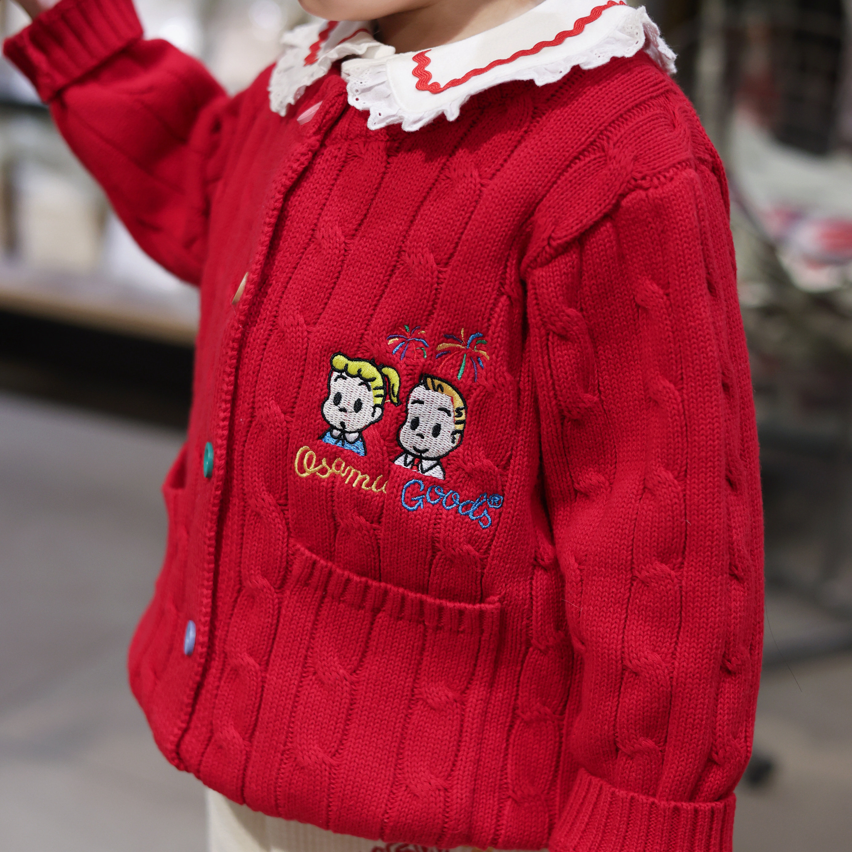 亲子百搭开衫～日系复古红儿童毛衣开衫外套 春秋男女童针织外套,淘宝优惠券,粉丝福利购,淘宝优惠卷
