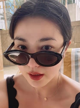董洁短头花同款墨镜女猫眼