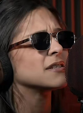 26新款 朱珠同款墨镜女黑超大框高级感显脸瘦小猫眼太阳眼镜板材