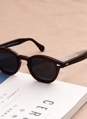 美式复古小框太阳眼镜女偏光镜可配度数近视墨镜男小脸型板材框