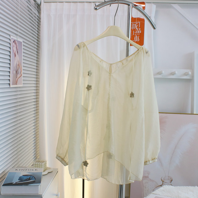 ເສື້ອຢືດ chiffon ເນື້ອບາງໆ ເນື້ອບາງໆ ປ້ອງກັນແສງແດດ ສຳລັບຜູ້ຍິງ