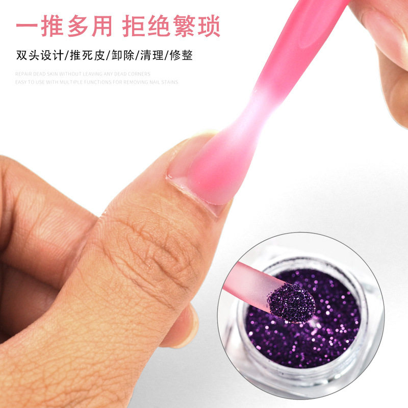 美甲工具塑料死皮钢推双头修甲去死皮卸甲推粉勺手指甲工具2件套,淘宝优惠券,粉丝福利购,淘宝优惠卷