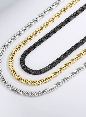hiphop men necklace gold-plated chain gold flat chain black