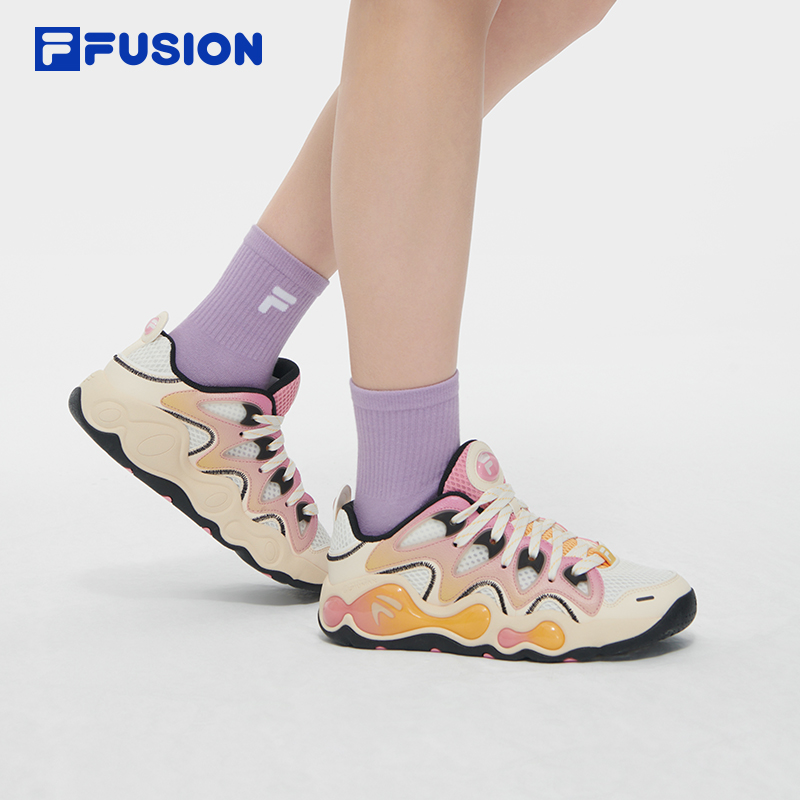 FILA FUSION斐乐潮牌女鞋融裂鞋复古篮球鞋2024夏新款休闲运动鞋