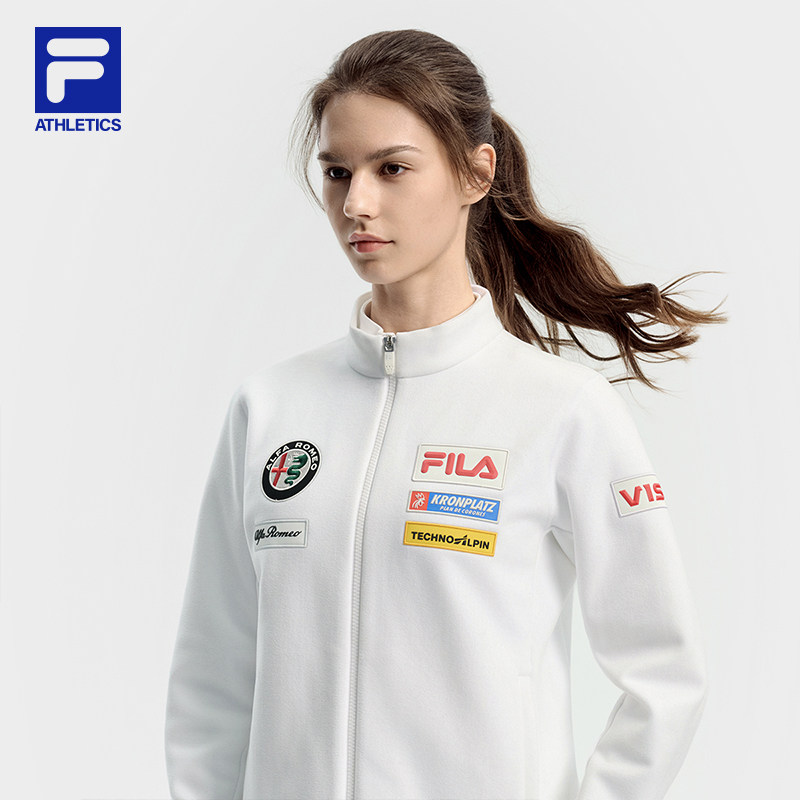 FILA 斐乐官方女士针织长袖外套2025冬季新款滑雪运动摇粒绒上衣,淘宝优惠券,粉丝福利购,淘宝优惠卷