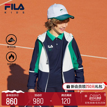 FILA KIDS Fiji Dress Boys Great Boy Jacket 2024 Spring New Kids Tennis Sports Plus Velvet Blouse