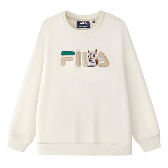 FILA KIDS斐乐童装儿童卫衣冬季款男女童加绒保暖抗菌套头上衣潮