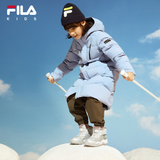 FILA KIDS斐乐童鞋儿童加绒保暖防滑靴冬款男大童旋钮运动鞋棉鞋