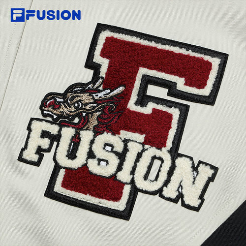 FILA FUSION斐乐潮牌2024新年龙年限定CNY外套女休闲撞色连帽上衣-图2