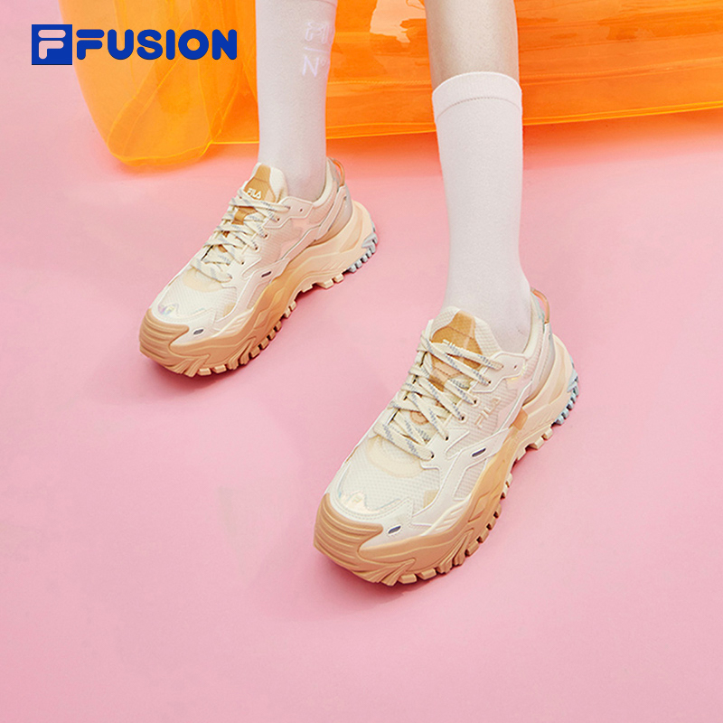 FILA FUSION斐乐潮牌硬糖女鞋厚底鞋跑步鞋休闲鞋时尚增高运动鞋-图0