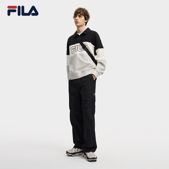 FILA Fila knitted long-sleeved POLO shirt