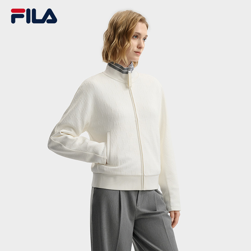 FILA Emerald斐乐女士针织长袖外套2025冬季新款时尚休闲宽松上衣,淘宝优惠券,粉丝福利购,淘宝优惠卷