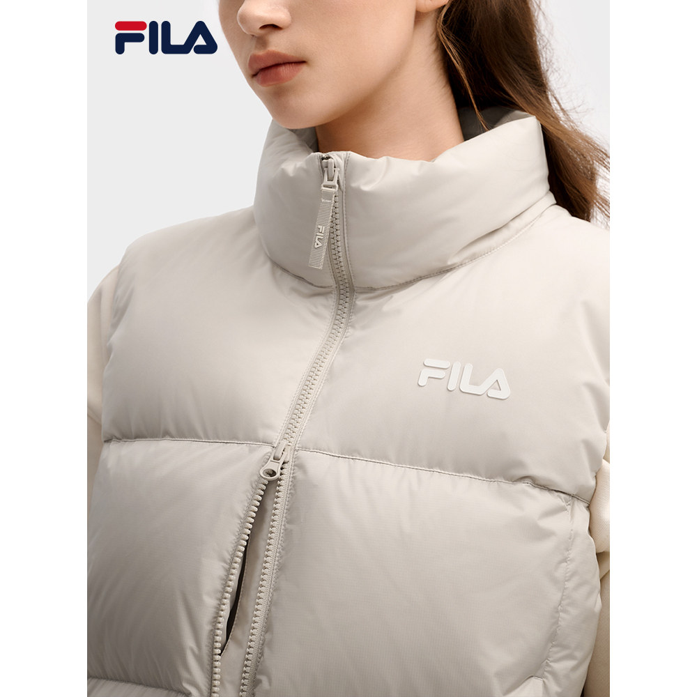 FILA RGB羽绒官方女士羽绒马甲冬季新款时尚休闲基础保暖立领外套,淘宝优惠券,粉丝福利购,淘宝优惠卷