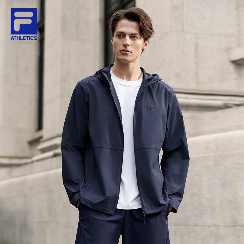 FILA户外健身跑步运动连帽梭织外套