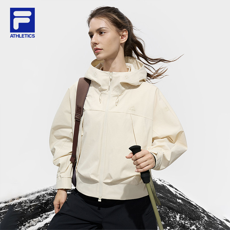 FILA 斐乐官方女士梭织外套2025冬新款户外运动宽松拼色连帽上衣,淘宝优惠券,粉丝福利购,淘宝优惠卷