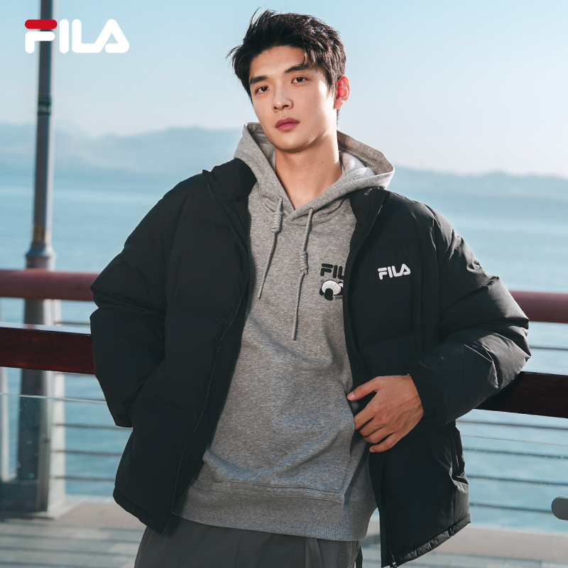 易烊千玺同款FILA斐乐情侣羽绒服2025冬新款运动外套RGB多彩羽绒