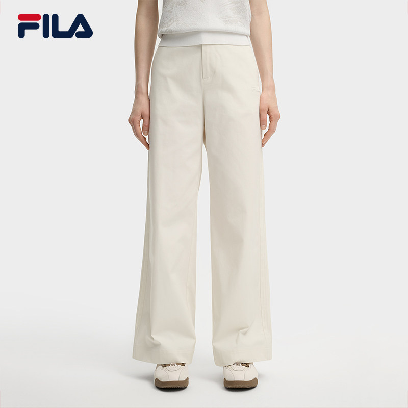 FILA 斐乐官方女士梭织长裤2025秋季新款时尚简约基础休闲阔腿裤,淘宝优惠券,粉丝福利购,淘宝优惠卷