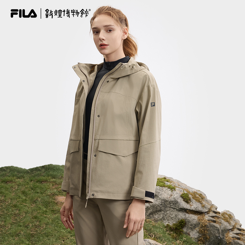 FILA｜敦煌博物馆联名斐乐官方女梭织外套25春新户外运动连帽上衣